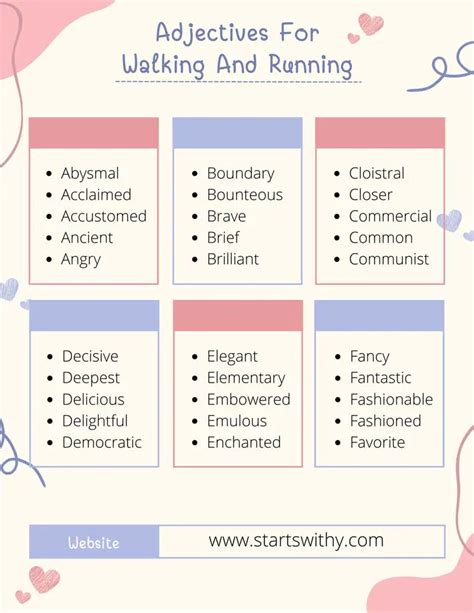descriptive words for walking.